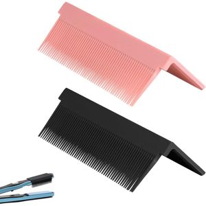 Allecto Plus - Stijltang Kam Bijlage voor Haar Rechttrekken Accessoires - Geschikt voor Mannen en Vrouwen - Kapperssalon Gebruik - Kleur: Zwart Roze.