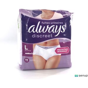 Always Discreet - Pants 6 Druppels - Incontinentiebroekje - Groot - 4 Pakken van 11 Stuks