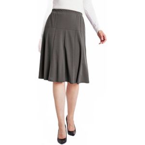 Effen uitlopende rok halverwege de lengte met elastische tailleband