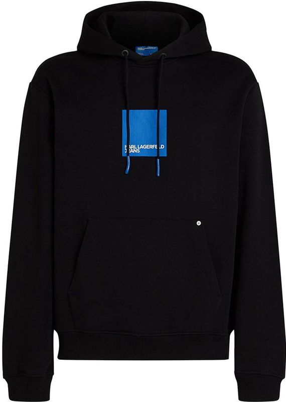 Karl Lagerfeld Jeans, Heren, Box Logo Hoodie, Regular Fit, Zwart, XS