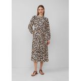 Jurk - Leoprint - Casual Viscose Jurk - Midilengte - Knoopsluiting