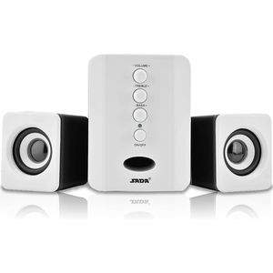 Gloovon® - Luidspreker - Speakerset Bluetooth - Luidspreker Standaard - Luidsprekers voor PC - 3.5mm Audio Kabel - Zwart-Wit