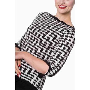 Dancing Days - Izzy Longsleeve top - XL - Zwart/Wit