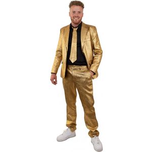 Gouden kostuum metallic 3-delig - Maat 58