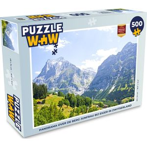 Puzzel Panorama over de berg Junfrau bij Eiger in Zwitserland - Legpuzzel - Puzzel 500 stukjes