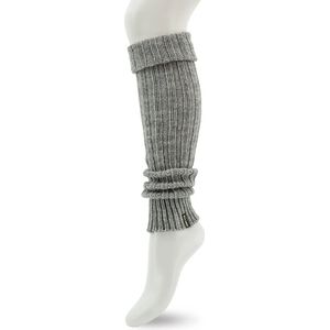 Bonnie Doon Beenwarmers Grijs Unisex Onze Size - Dames en Heren - Sleever - Legwarmer - Grof Gebreid - Wol - 1 paar - Warm - Comfortabel - Licht Grijs mele -Light Grey h.- Mode Accessoire - BE021766.107