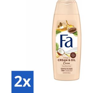 Fa - Cream & Oil Cacao - Douchecrème - Cacaoboter Met Kokosolie - 250 ml - Voordeelverpakking - 2 stuks