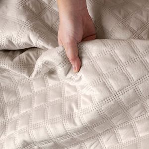 Dubbelzijdige Decoratieve Plaid 220x240cm - Zacht Crème