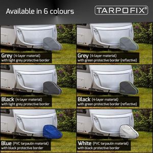 Tarpofix® Disselkap met dubbele kliksluiting - universele caravan-disselafdekking in grote uitvoering - trekhaak afdekking hoes voor aanhanger met anti-slingerkoppeling & kastslot