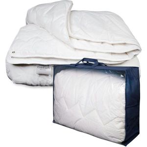 Knuffel Dekbed - White Effen Katoen - B 200 x L 220 cm - 2-persoons Anti-allergisch/Antihuisstofmijt/Antibacterieel/Luchtdoorlatend/Kookwasbestendig/Machinewasbaar - 769534-B 200 x L 220 cm