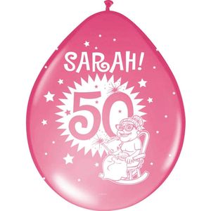 Sarah Ballonnen 8 stuks, div kleuren,  50 jaar, Verjaardag