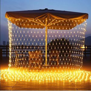 LED Lichtnet • 200 Warmwitte LEDs • 3x3 meter • Voor Binnen en Buiten • LED Netverlichting Lichtnet • Kerstverlichting Lichtnetten • Lichtgordijn • Tuinverlichting • Boomverlichting • IP44