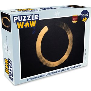 Puzzel Gouden cirkel op een donkere achtergrond - Legpuzzel - Puzzel 1000 stukjes volwassenen