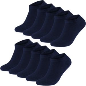 GIANVAGLIA Deluxe SK-503-NAVY 10-Pack Katoenen Enkelsokken Unisex 35-40