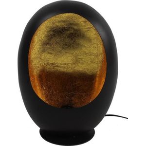 Tafellamp Eggy metaal zwart - Industriële - Tafellamp - Zwart - Goud - 44 cm - Eggy