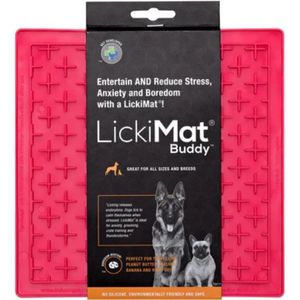 LickiMat Buddy - Hondenbak - Likmat / Anti-schrok / Slowfeeder voor Hond - Roze - 20 cm