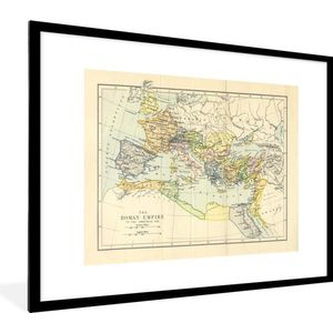 Fotolijst incl. Poster - Klassieke wereldkaart Romeinse Rijk - 80x60 cm - Posterlijst