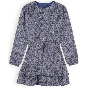 NoBell Meisjes jurk bloemen - Mayal - Ensign blauw