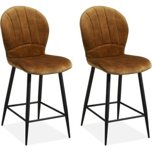 Barstoel Fast - Cognac (set van 2 stoelen)