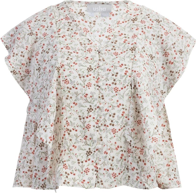 usha blouse met korte mouwen