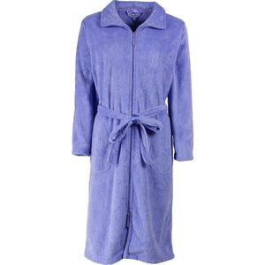 Tenderness Dames Badjas - Fleece - Rits - Blauw - Maat S