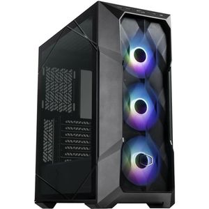 E-ATX Mid-Tower PC Behuizing met Mozaïekmesh en 3x ARGB Ventilatoren - Zwart