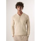 Felix Hardy Trui Met Polokraag En Knopen - Polo Shirt - 100% Katoen Heren Beige - 2Xl