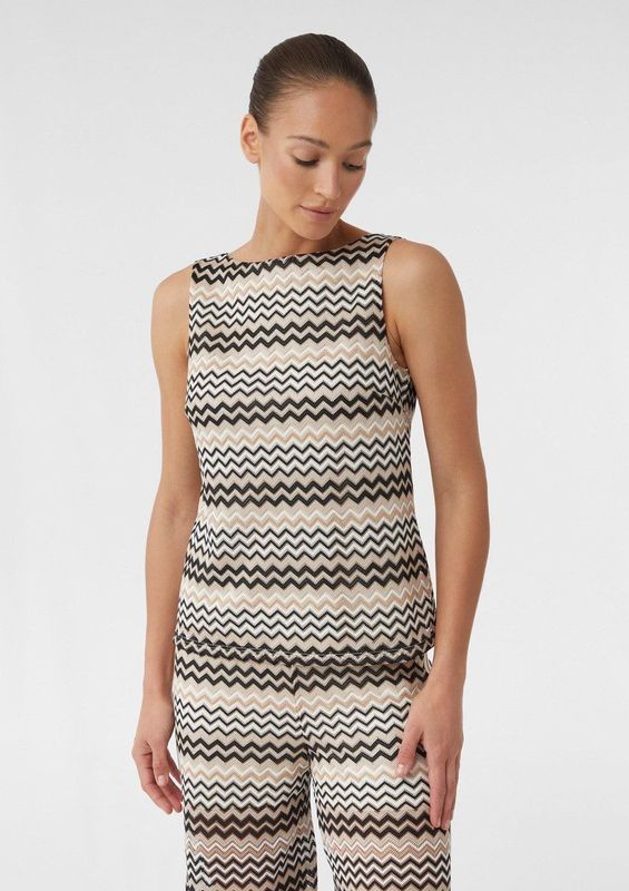 comma - T-Shirt - Mouwloos - U-halslijn - Normale Pasvorm