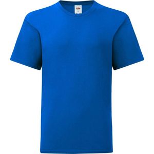 Fruit Of The Loom - Iconisch T-shirt - Royaal Blauw - Kinderen