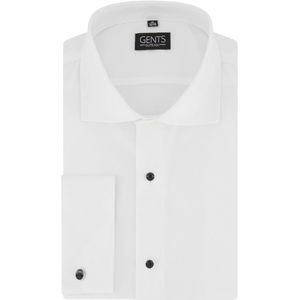 GENTS - Smoking overhemd structuur studs - Katoen - Wit - Maat XXL 45/46/XXL 45/46