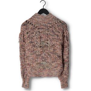 Object Fleur L/s Knit Truien & vesten Dames - Sweater - Hoodie - Vest- Bruin - Maat XL