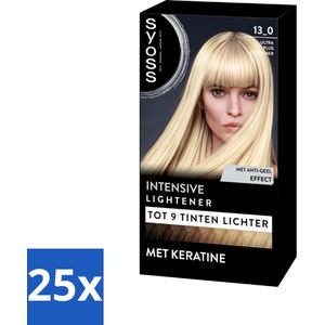 25 x SYOSS - Coloration 13-0 Ultra Plus Lightener - Haarverf - Grijsdekking - Vermindert Haarbreuk - Maximale Oplichting - Haarverf - Grijsdekking - Oplichting - Keratine - Haarverf Permanente