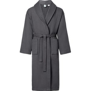 Ladeheid - LA-LA40-226-DG - Badjas - Grafiet - 100% Katoen, Wafel Piqué, Wasmachine Bestendig