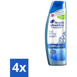 Head & Shoulders - Anti-Roos Shampoo - Pure Intense - Hoofdhuid Detox - 250 ml - Voordeelverpakking - 4 stuks