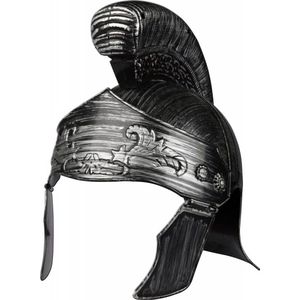 Helm Romein Plastic Volwassenen | Romeinse Helm Luxe | Ridderhelm Zilver | Middeleeuwen Helm | Helm Romeinse Tijd