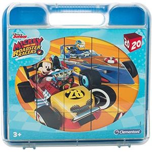 Clementoni Disney Mickey and the Roadster Racer Blokpuzzel / puzzel  in koffer - 20 Delig 21X22CM