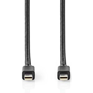 Nedis Mini DisplayPort-Kabel - DisplayPort 1.4 - Mini-DisplayPort Male - Mini-DisplayPort Male - 48 Gbps - Vernikkeld - 2.00 m - Rond - PVC - Zwart - Polybag