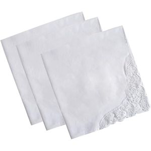Zakdoeken 3 stuks voor bruiloft van katoen 43 x 43 cm