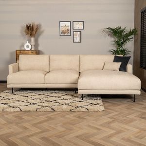 Bronx71® Scandinavische hoekbank Denver bouclé beige rechts