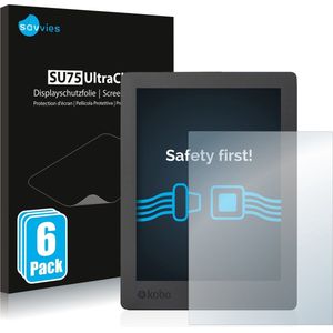 Savvies - Screenprotector voor Kobo Aura H2O Edition 2 - Folie Beschermfolie transparant (6 Stuks)
