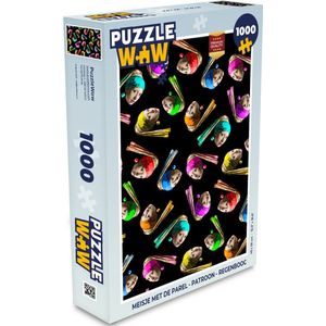 Puzzel Meisje met de parel - Patroon - Regenboog - Legpuzzel - Puzzel 1000 stukjes volwassenen