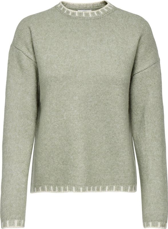 Jacqueline de Yong Trui Jdysilja On Contrast Pullover K 15361187 Seagrass/sandshell Dames Maat - S