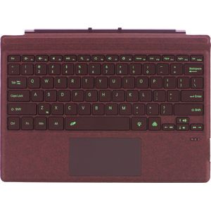 Toetsenbord geschikt voor Microsoft Surface Pro 4/6/7 - QWERTY - Bluetooth Toetsenbord Cover - Met Touchpad en Toetsenbord verlichting - Wijn Rood