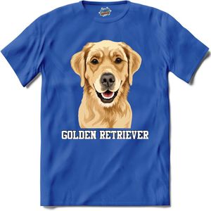 Golder Retriever | Honden - Dogs - Hond - T-Shirt - Unisex - Royal Blue - Maat M