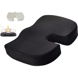 Zitkussen - Orthopedisch Ergonomisch Stuitkussen - Traagschuim - Voor Auto en Bureaustoel
