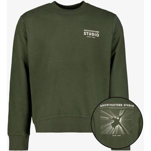 Unsigned heren sweater met backprint groen - Maat S