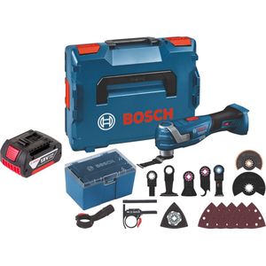 Bosch GOP 18V-34 Profi-snoerloze Multi-Cutter 18 V Starlock Plus + 1x accu 3.0 Ah + 17 accessoires + L-Boxx - zonder lader
