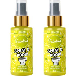 Spray & Poop 2 pack - Combi Deal - Fabulosa - Pre Poop Spray - Luchtverfrisser - Nare geurtjes blokkade - Citroen - MTM Living - Toiletspray - Toiletparfum - Lemon - Geurneutralisator - geurloos ontlasten