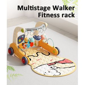 WiseStorChoice 3-in-1 Babywalker - Multifunctionele Looptrainer & Fitness Rack met Muziek - Inclusief Speelmat