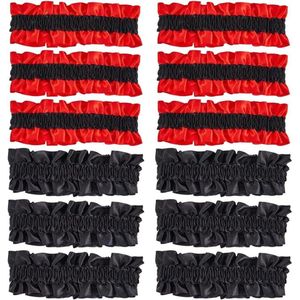 TTGoods - 1920 feestbenodigdheden armband kousenband elastische mouw houders anti-slip zwart rood (6 pairs)